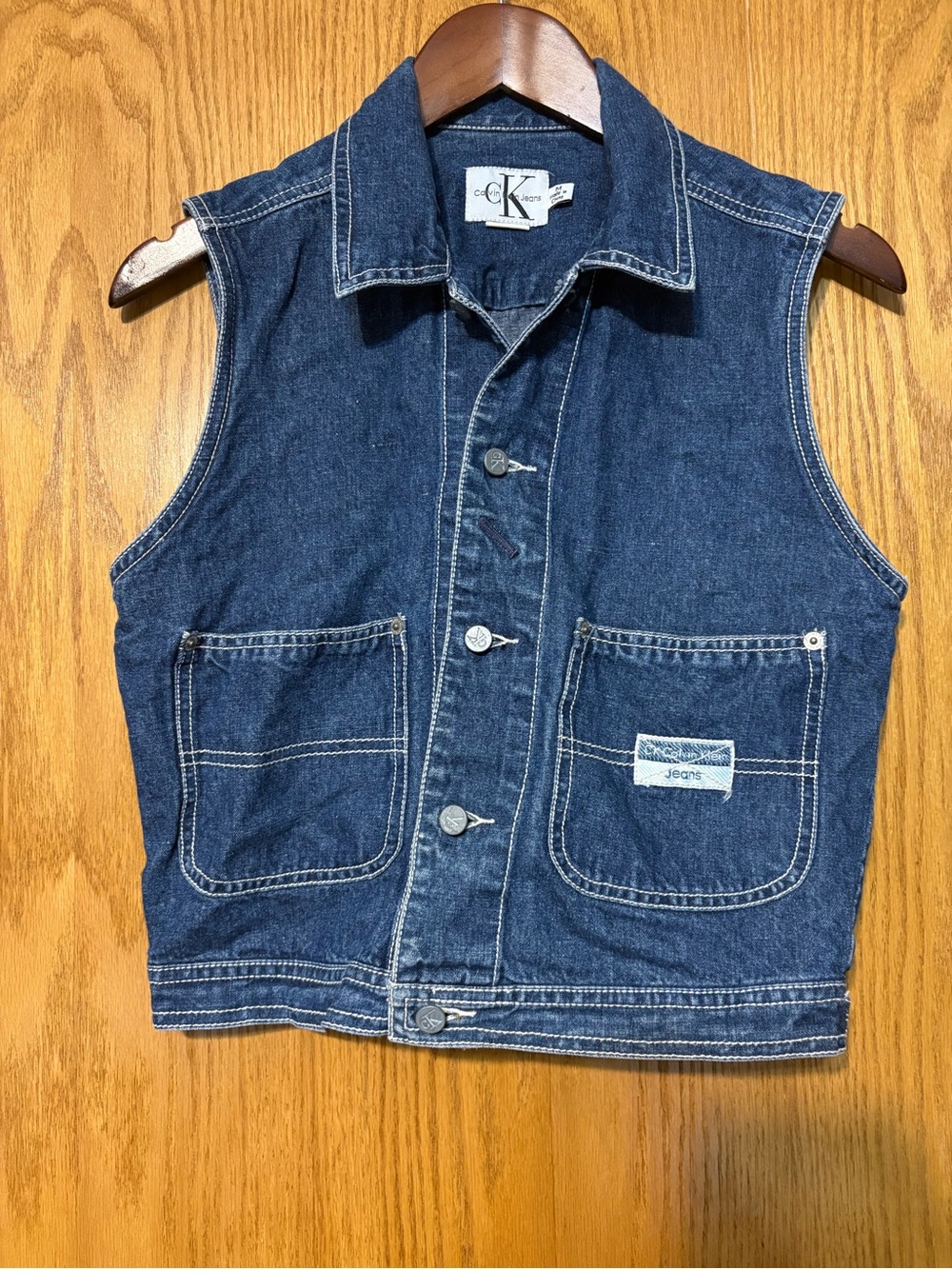 Vintage Calvin Klein Dark Wash Denim Vest